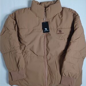 Women’s Camel crown full zip puffer jacket size large, NWT